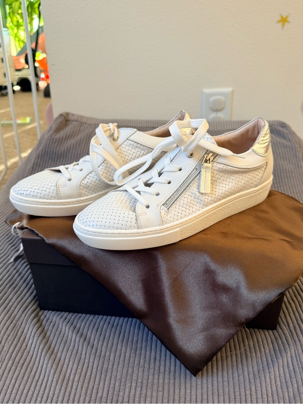 Ron white sneakers.